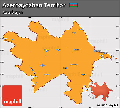 Political Simple Map of Azerbaydzhan Territor, cropped outside