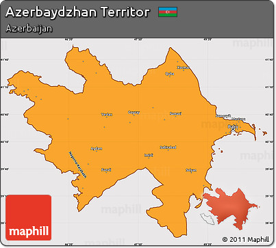Political Simple Map of Azerbaydzhan Territor, cropped outside