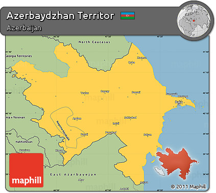 Savanna Style Simple Map of Azerbaydzhan Territor