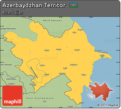 Savanna Style Simple Map of Azerbaydzhan Territor