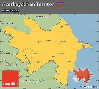 Savanna Style Simple Map of Azerbaydzhan Territor