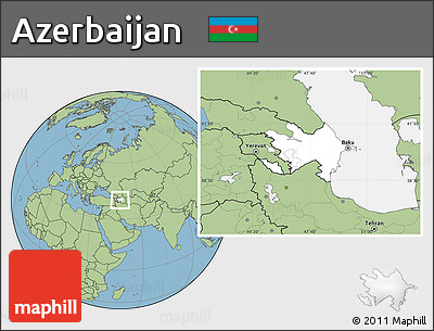 Blank Location Map of Azerbaijan, savanna style outside