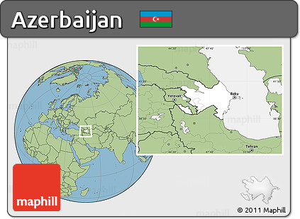 Blank Location Map of Azerbaijan, savanna style outside