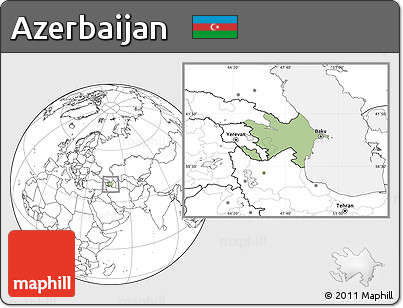 Savanna Style Location Map of Azerbaijan, blank outside