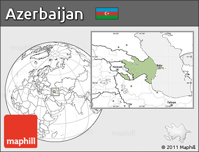 Savanna Style Location Map of Azerbaijan, blank outside