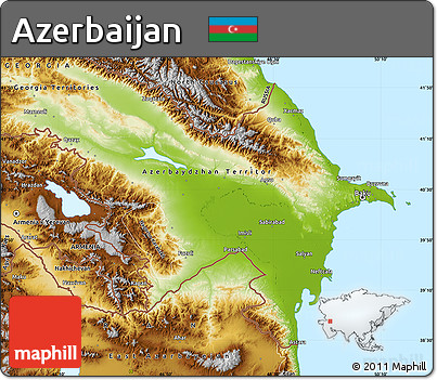 Physical Map of Azerbaijan