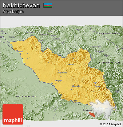 Savanna Style 3D Map of Nakhichevan
