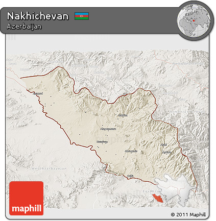 Shaded Relief 3D Map of Nakhichevan, lighten