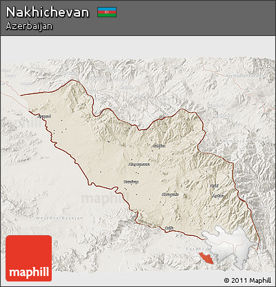 Shaded Relief 3D Map of Nakhichevan, lighten