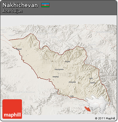 Shaded Relief 3D Map of Nakhichevan, lighten