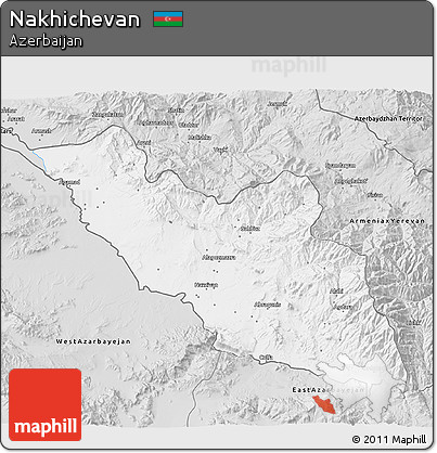 Silver Style 3D Map of Nakhichevan
