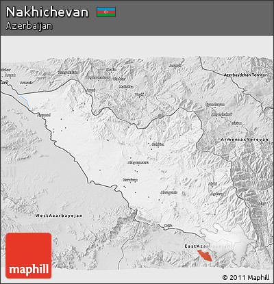 Silver Style 3D Map of Nakhichevan