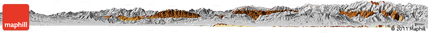 Physical Horizon Map of Nakhichevan, lighten, desaturated