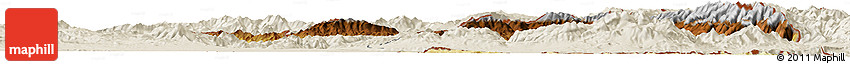 Physical Horizon Map of Nakhichevan, shaded relief outside