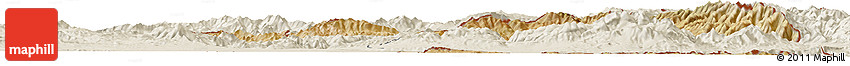 Satellite Horizon Map of Nakhichevan, shaded relief outside