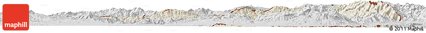 Shaded Relief Horizon Map of Nakhichevan, desaturated