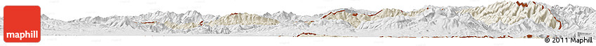 Shaded Relief Horizon Map of Nakhichevan, lighten, desaturated