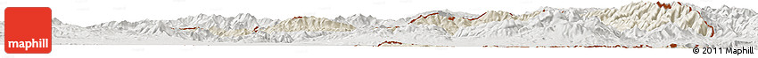 Shaded Relief Horizon Map of Nakhichevan, lighten, semi-desaturated
