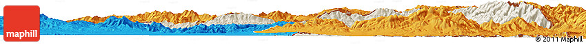 Shaded Relief Horizon Map of Nakhichevan, political outside