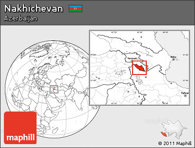 Blank Location Map of Nakhichevan