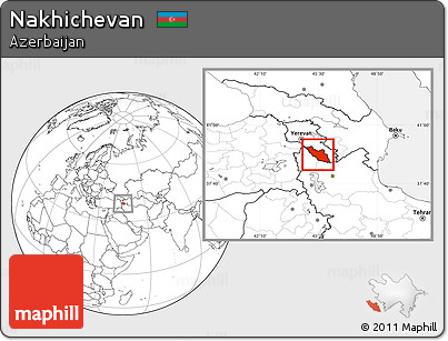Blank Location Map of Nakhichevan