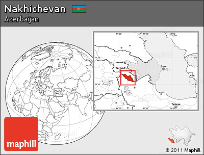 Blank Location Map of Nakhichevan, highlighted country, within the entire country