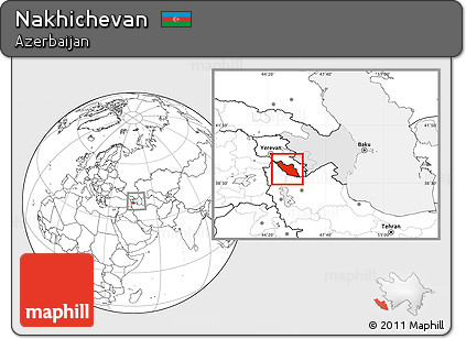 Blank Location Map of Nakhichevan, highlighted country, within the entire country