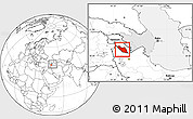 Blank Location Map of Nakhichevan, highlighted country, within the entire country