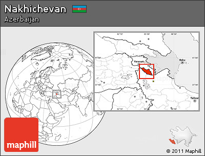 Blank Location Map of Nakhichevan, highlighted country
