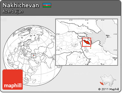 Blank Location Map of Nakhichevan, highlighted country