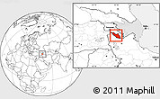 Blank Location Map of Nakhichevan, highlighted country