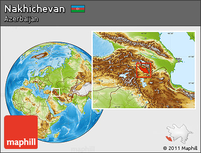 Physical Location Map of Nakhichevan