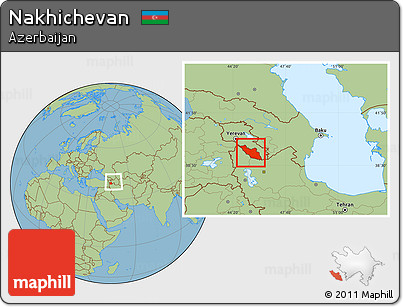 Savanna Style Location Map of Nakhichevan, within the entire country