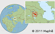 Savanna Style Location Map of Nakhichevan, within the entire country