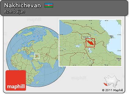 Savanna Style Location Map of Nakhichevan