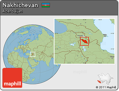 Savanna Style Location Map of Nakhichevan