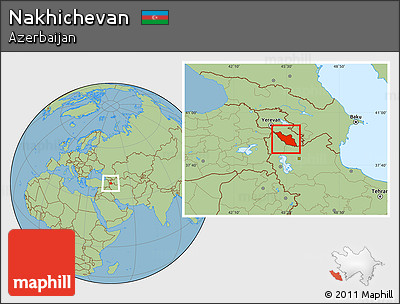 Savanna Style Location Map of Nakhichevan