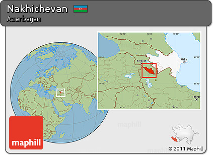 Savanna Style Location Map of Nakhichevan, highlighted country