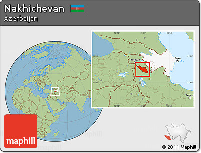 Savanna Style Location Map of Nakhichevan, highlighted country
