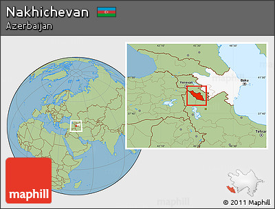 Savanna Style Location Map of Nakhichevan, highlighted country