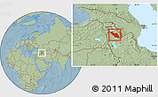 Savanna Style Location Map of Nakhichevan, hill shading