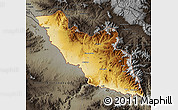 Physical Map of Nakhichevan, darken, semi-desaturated
