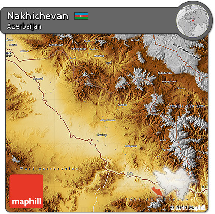 Physical Map of Nakhichevan