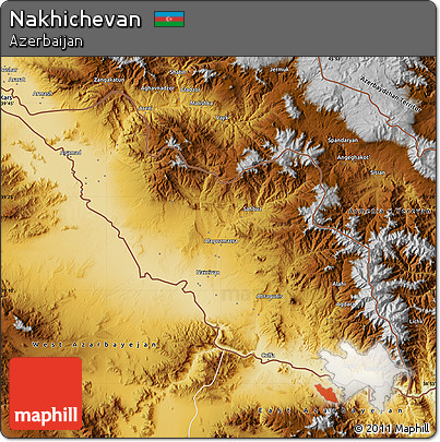 Physical Map of Nakhichevan