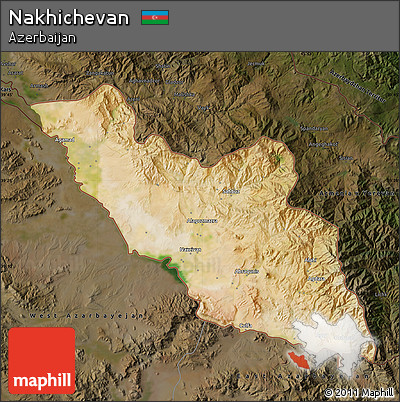 Satellite Map of Nakhichevan, darken