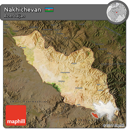 Satellite Map of Nakhichevan, darken