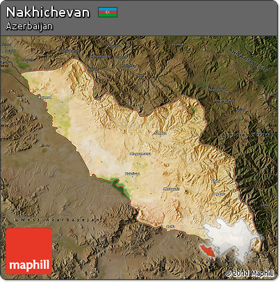 Satellite Map of Nakhichevan, darken