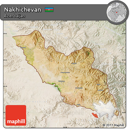 Satellite Map of Nakhichevan, lighten