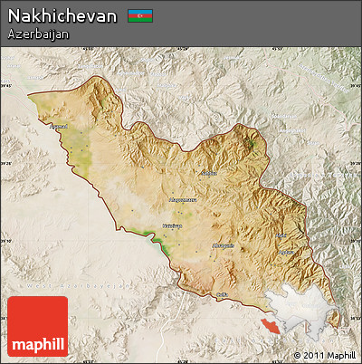 Satellite Map of Nakhichevan, lighten