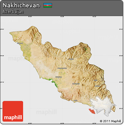 Satellite Map of Nakhichevan, single color outside